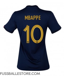 Günstige Frankreich Kylian Mbappe #10 Heimtrikot Damen WM 2022 Kurzarm